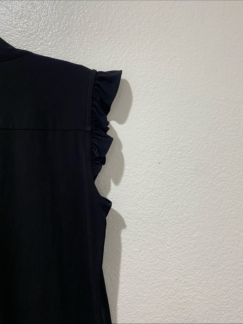 CALVIN KLEIN Black Tie-Neck Ruffle Sleeve Women's Top. Size S - Picture 6 of 10